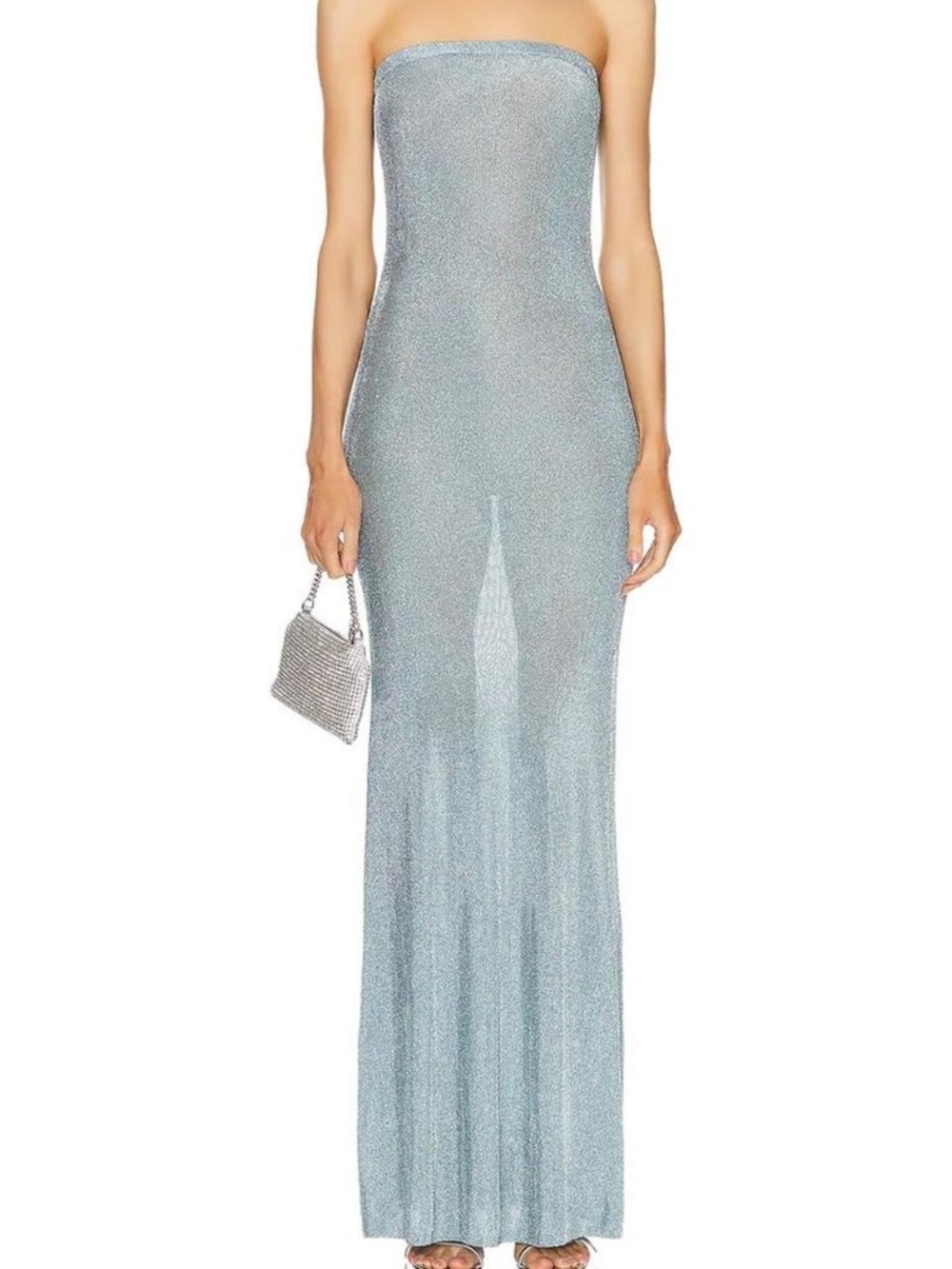 Deadstock SER.O.YA "Narissa" Blue Metallic Glitter Knit Maxi Dress 🧜‍♀️🦪